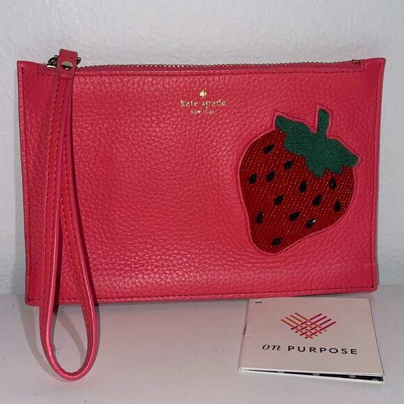 Kate Spade On Purpose Strawberry Wristlet - Picture 1 of 3